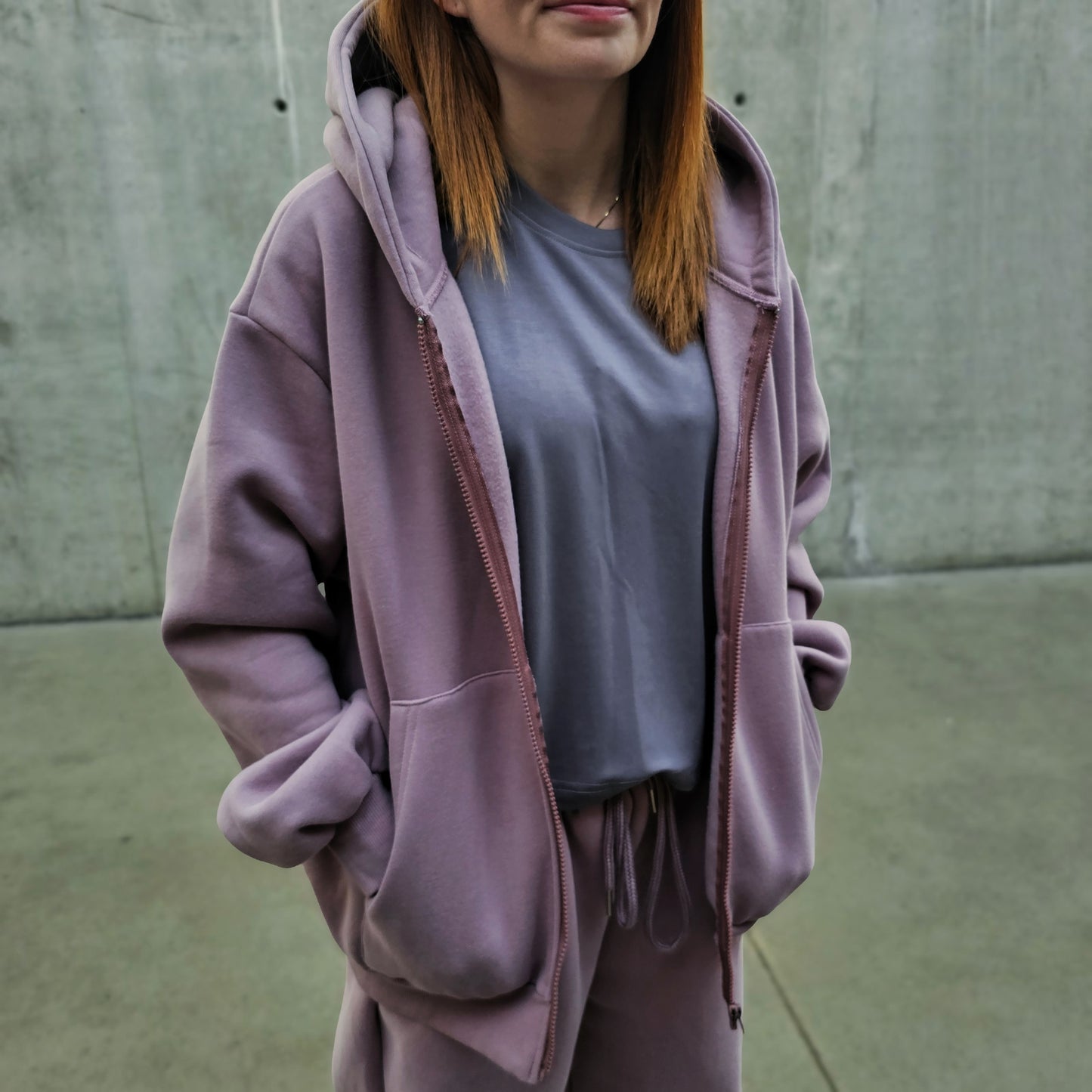 READY TO SHIP Book Dragon Dusty Lilac Zip-Up Hoodie