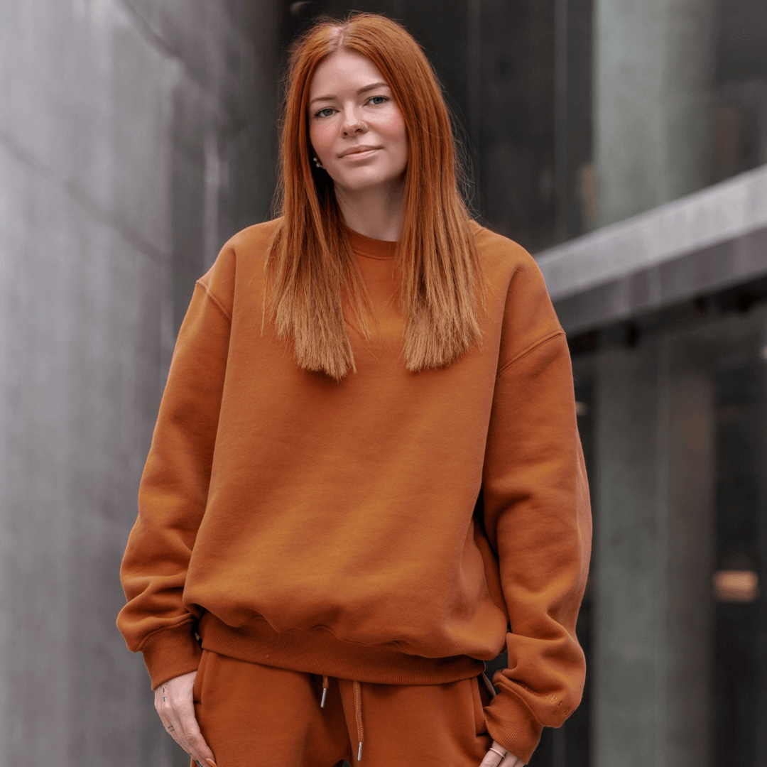 Burnt Orange | Oversized Lounge Crewneck image 11