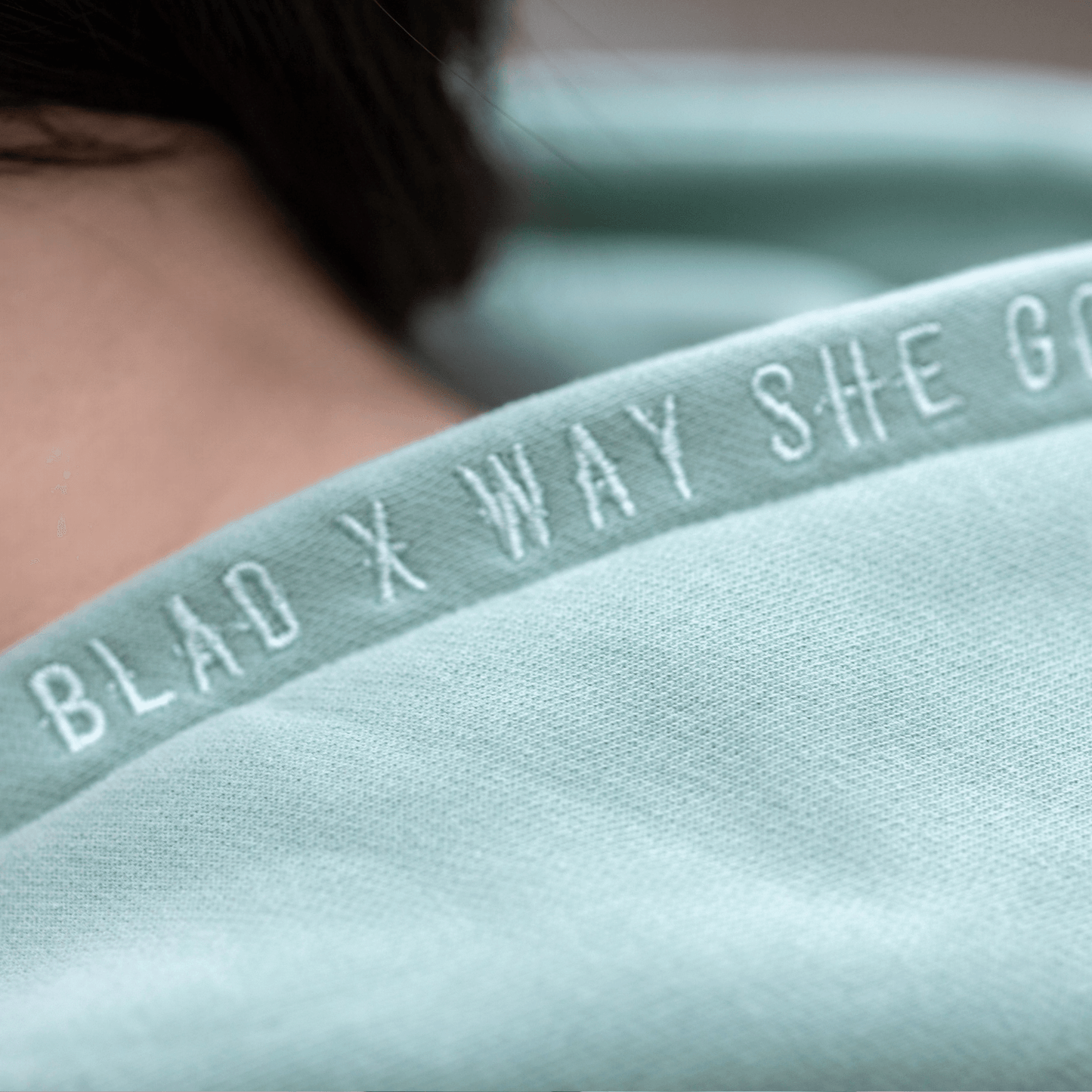 BLAD x WSGC | Sage Oversized Cropped Lounge Hoodie image 2