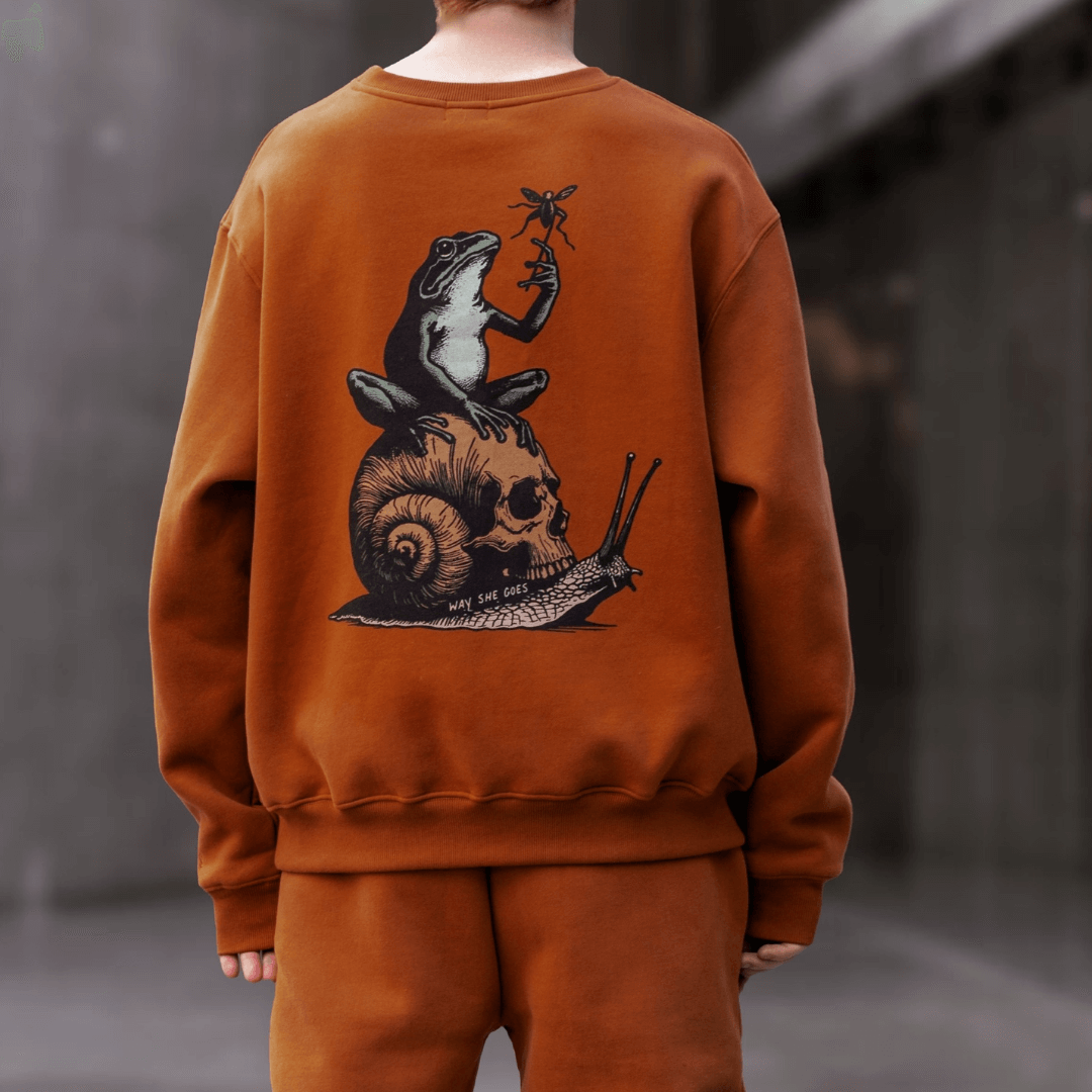 Burnt Orange | Oversized Lounge Crewneck image 3