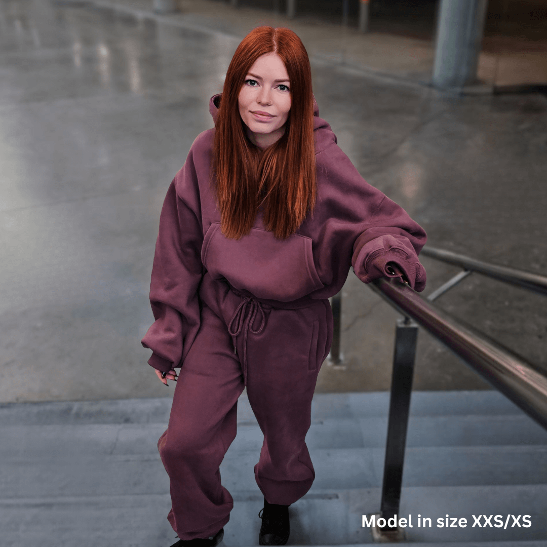 Dusty Plum | Oversized Cropped Lounge Hoodie image 2