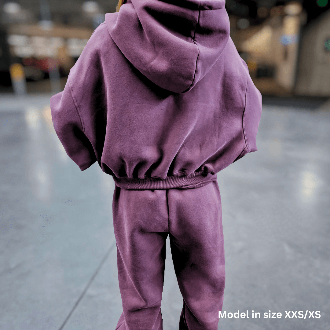 Dusty Plum | Oversized Cropped Lounge Hoodie image 12