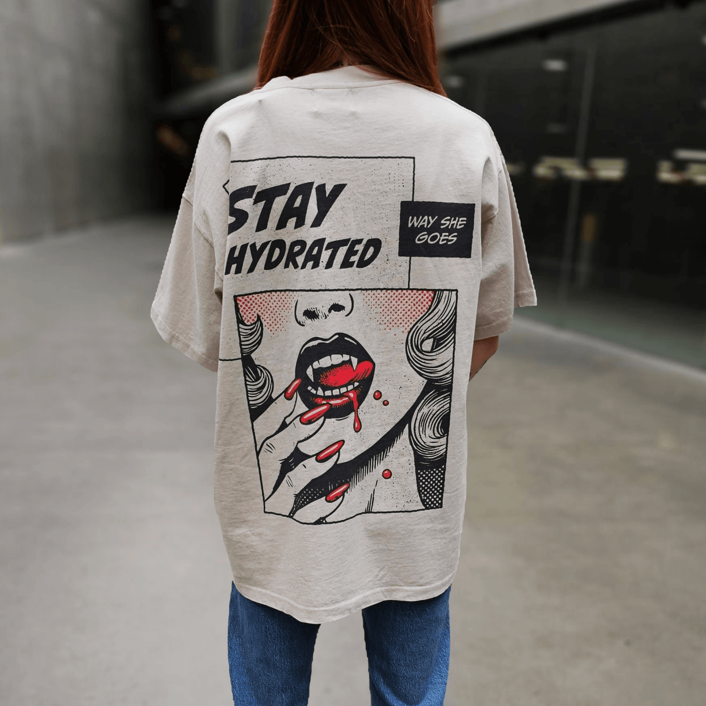 Stay Hydrated Vintage Oversized Tee