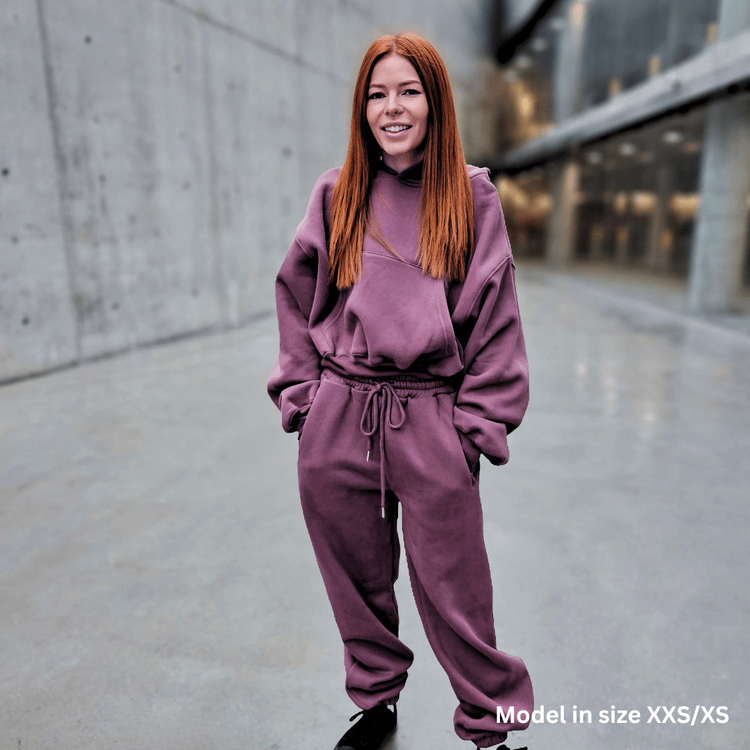 Dusty Plum | Oversized Cropped Lounge Hoodie image 6