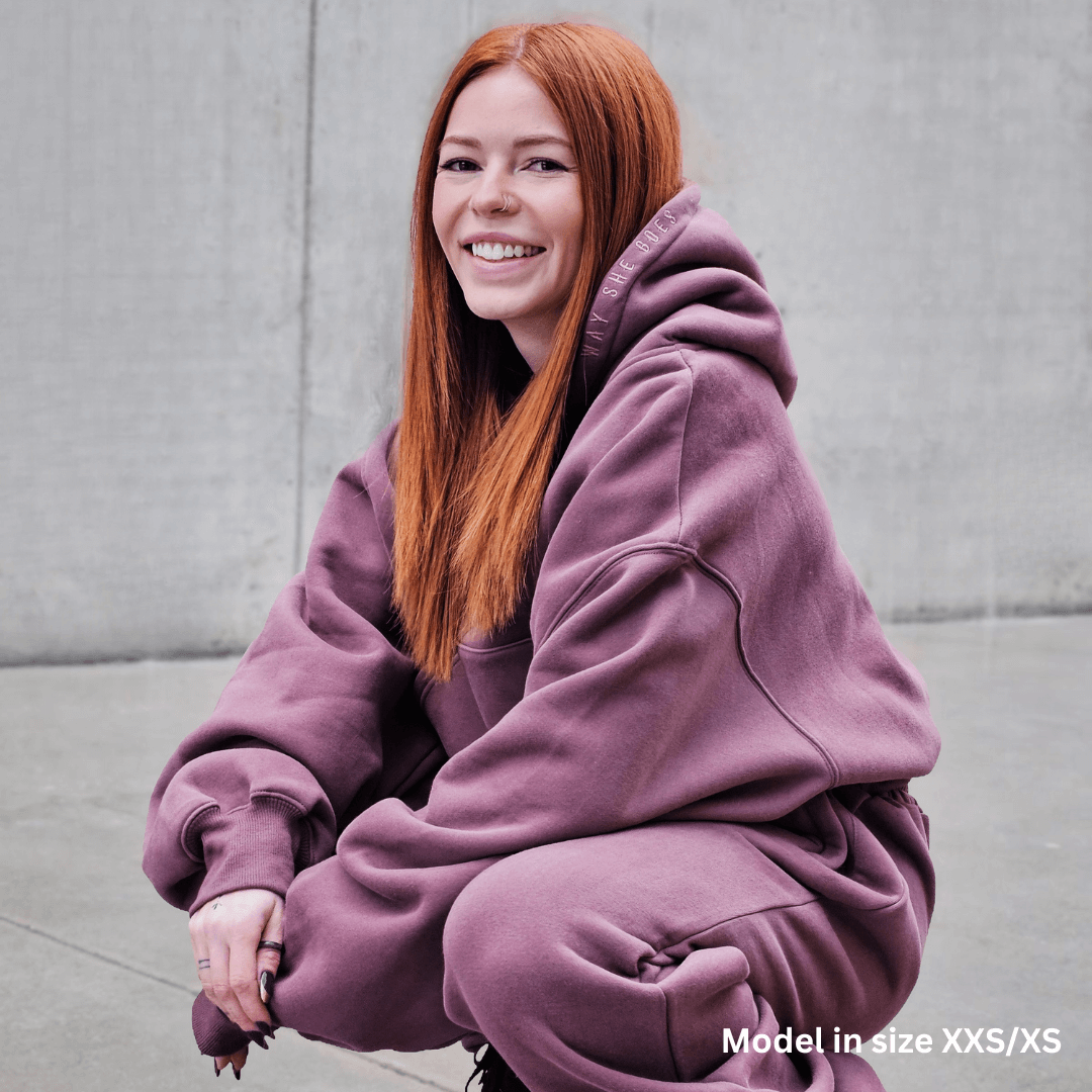 Dusty Plum | Oversized Cropped Lounge Hoodie image 11