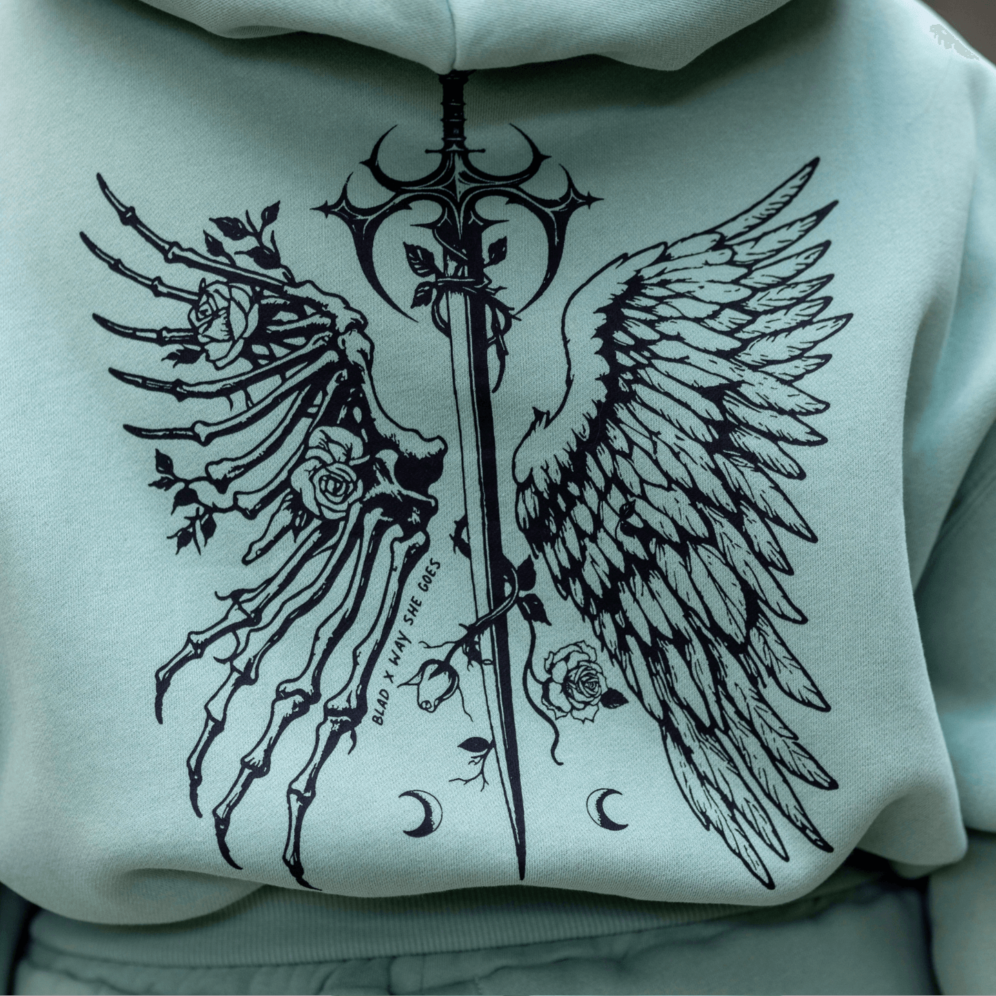 BLAD x WSGC | Sage Oversized Cropped Lounge Hoodie image 3