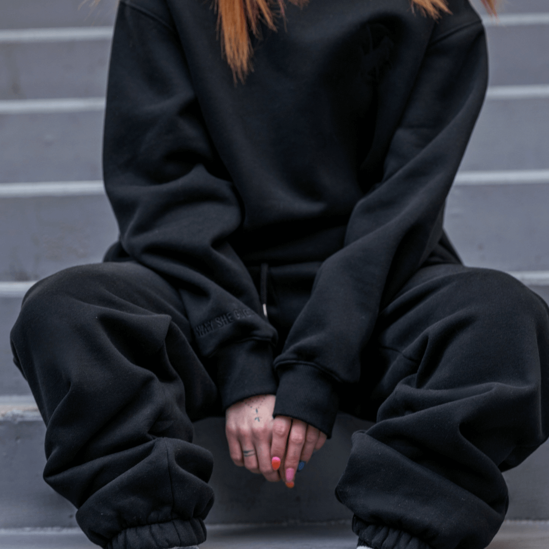 Black | Oversized Lounge Sweatpants image 2