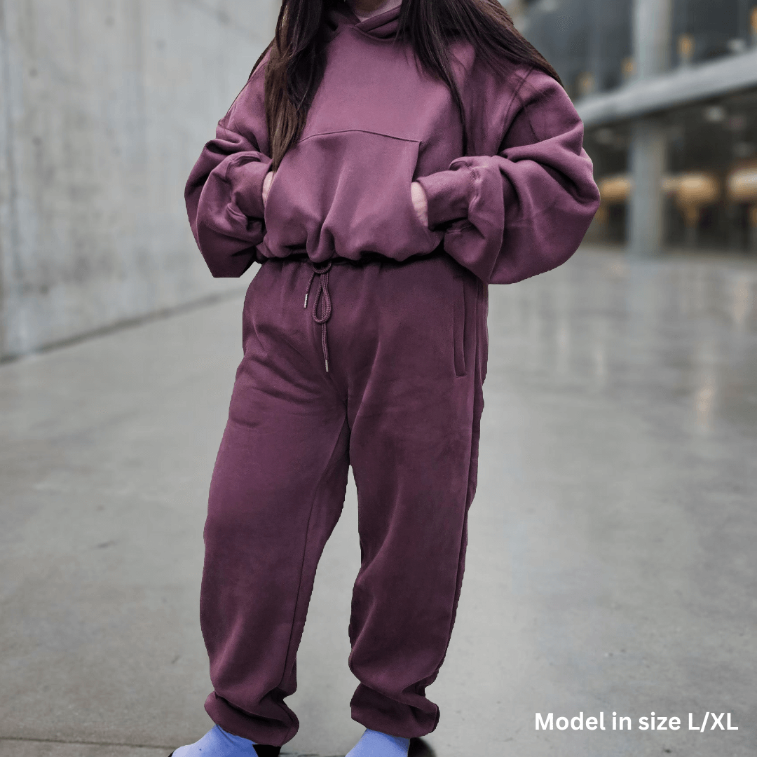 Dusty Plum | Oversized Cropped Lounge Hoodie image 13