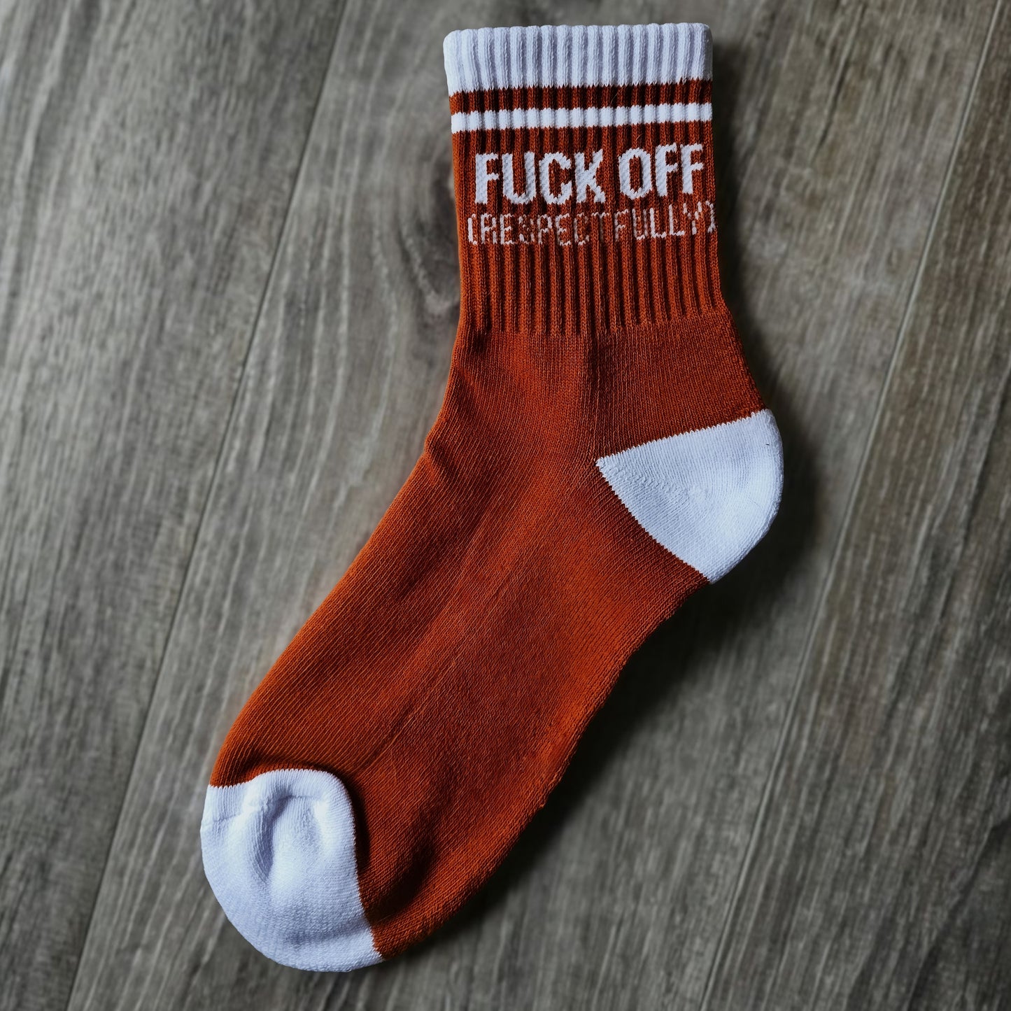 Orange Fuck Off (Respectfully) Socks