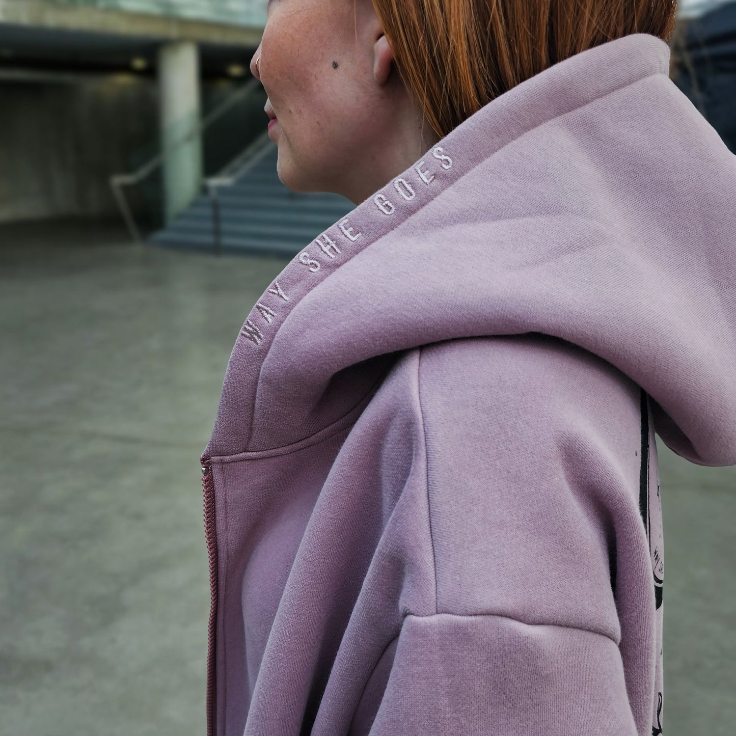READY TO SHIP Book Dragon Dusty Lilac Zip-Up Hoodie