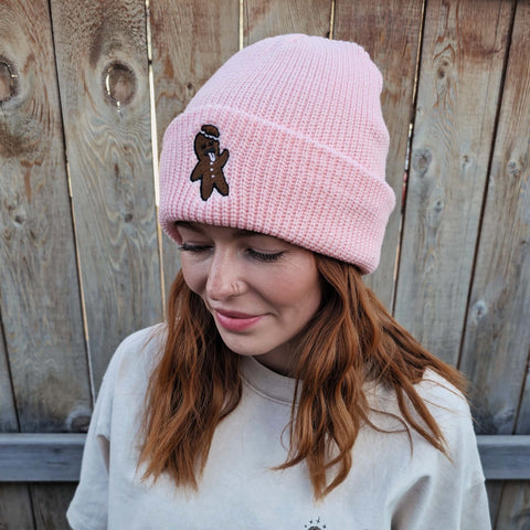 Pink Gingerbread Knit Beanie