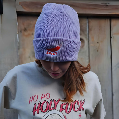 Purple Spicy Knit Beanie