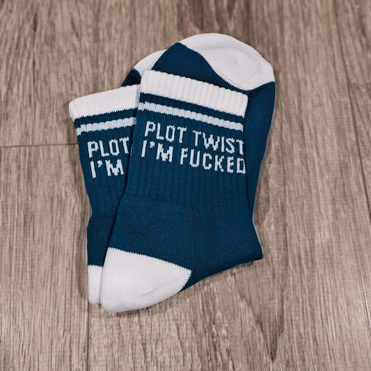 Plot Twist I'm F*cked Socks Teal