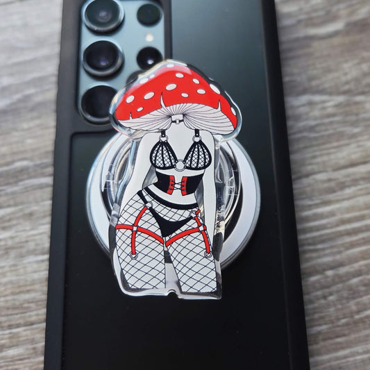 Mushroom Girl Phone/E-Reader Grip (Mag-Safe)