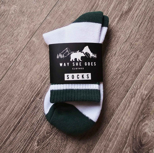 White & Green Fuck Off (Respectfully) Socks image 1