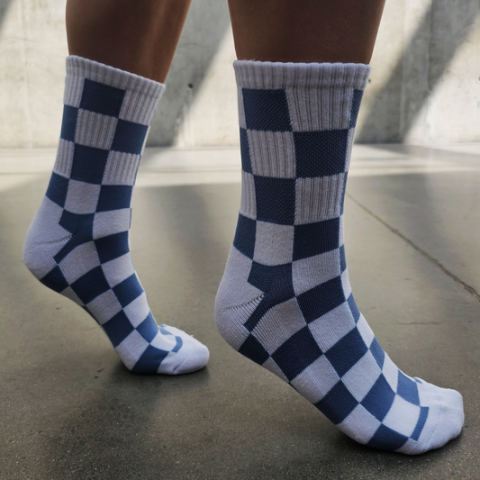 Blue Checkered Socks