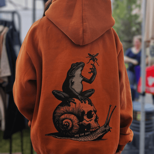 Frog Snail Burnt Orange Oversized Lounge Hoodie