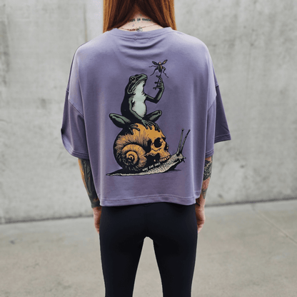 Frog Snail Cropped Butter Tee