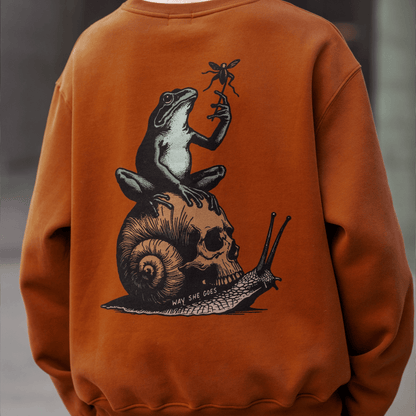 Frog Snail Burnt Orange Oversized Lounge Hoodie