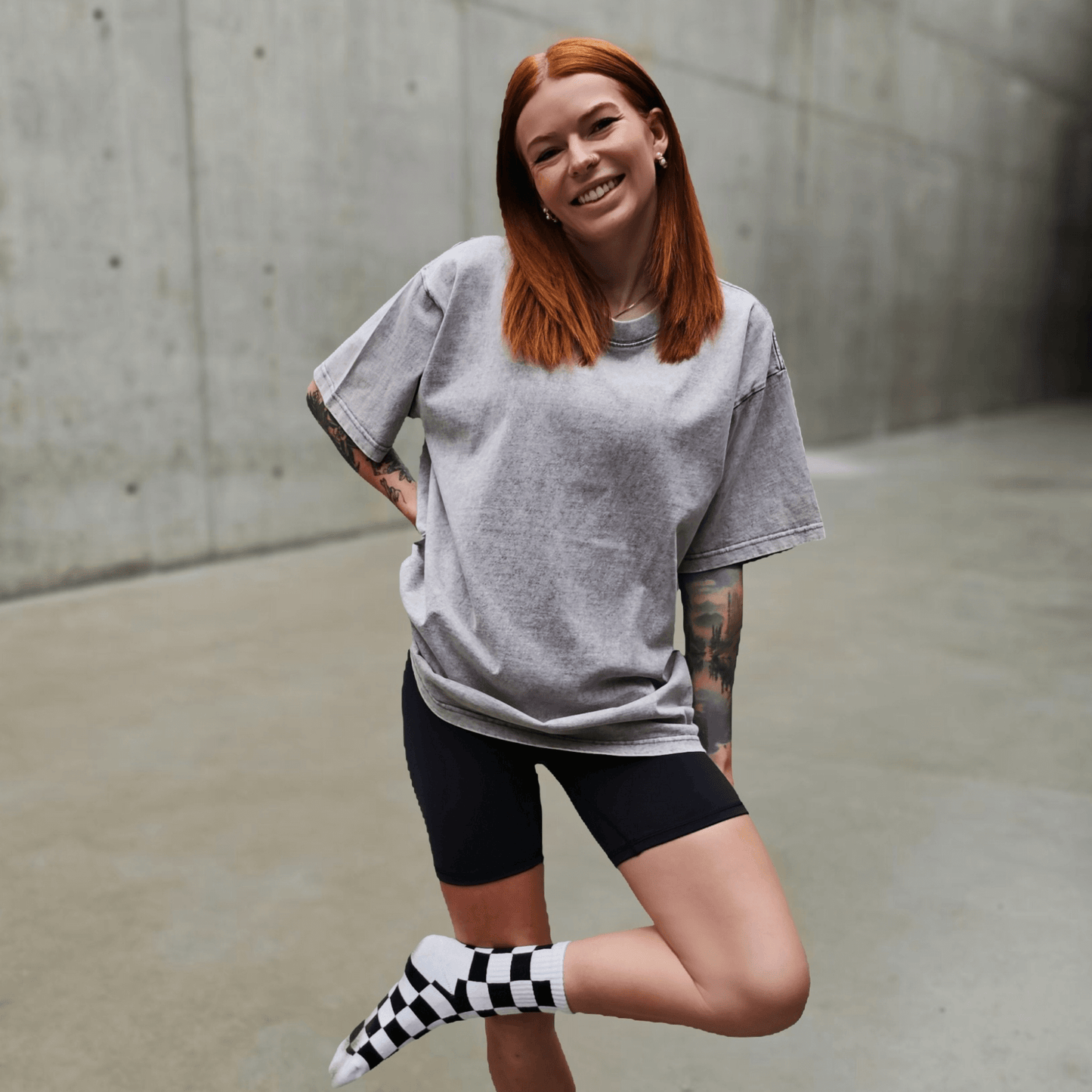 Grey Frog Snail Vintage Oversized Tee
