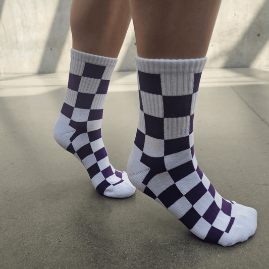 Purple Checkered Socks