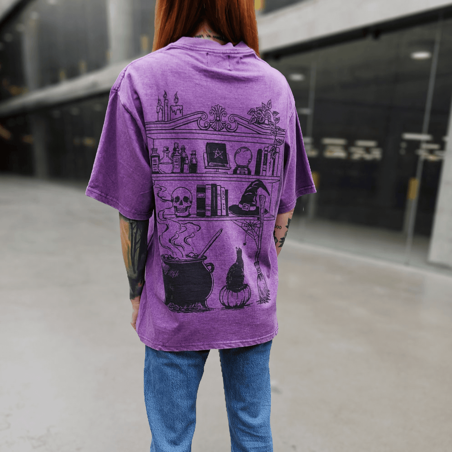 Purple Witches Library Vintage Tee