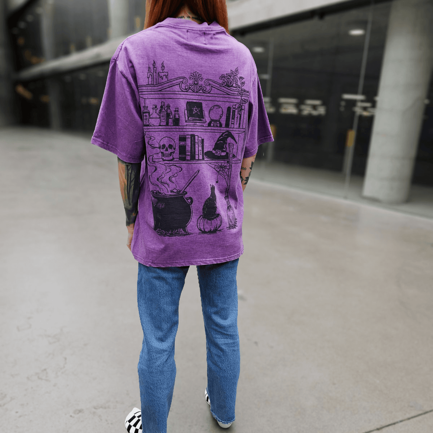 Purple Witches Library Vintage Tee