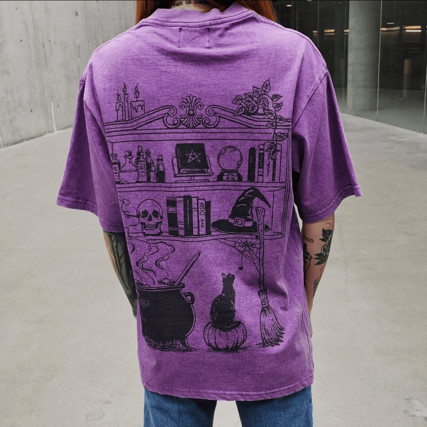 Purple Witches Library Vintage Tee