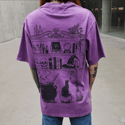 Purple Witches Library Vintage Tee
