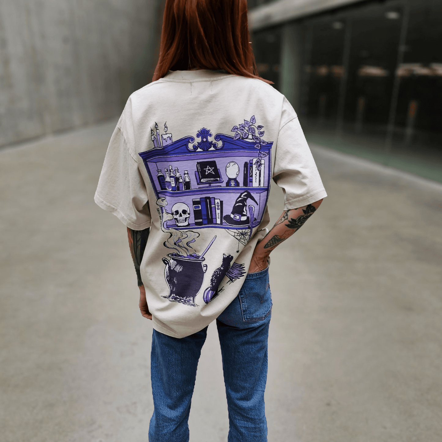 Witches Library Vintage Oversized Tee