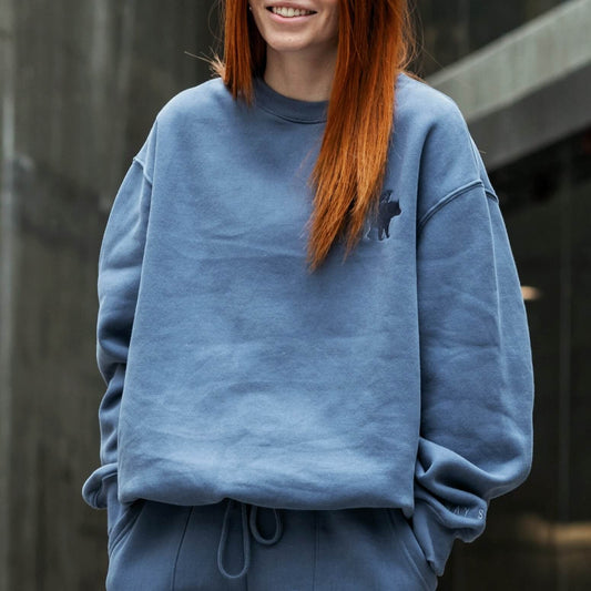 Iron Blue | Oversized Lounge Crewneck image 1