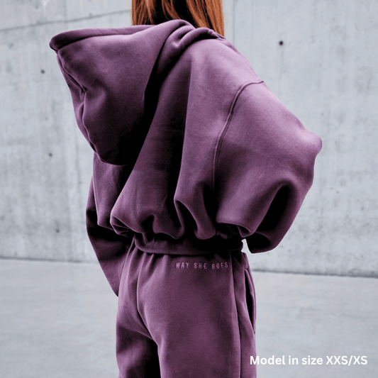 Dusty Plum | Oversized Cropped Lounge Hoodie image 1