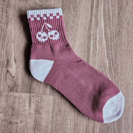 Rose Cherry Skull Socks image 0