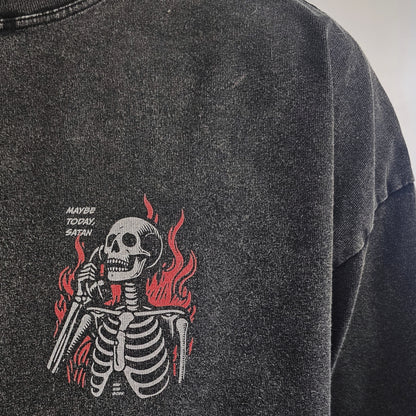 PRE-ORDER Maybe Today Satan Long Sleeve Vintage Tee