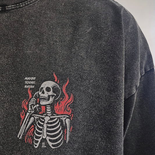 PRE-ORDER Maybe Today Satan Long Sleeve Vintage Tee