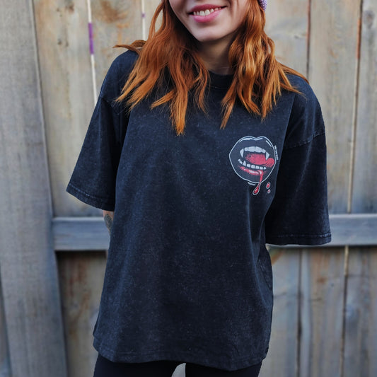 Black Stay Hydrated Boxy Vintage Tee