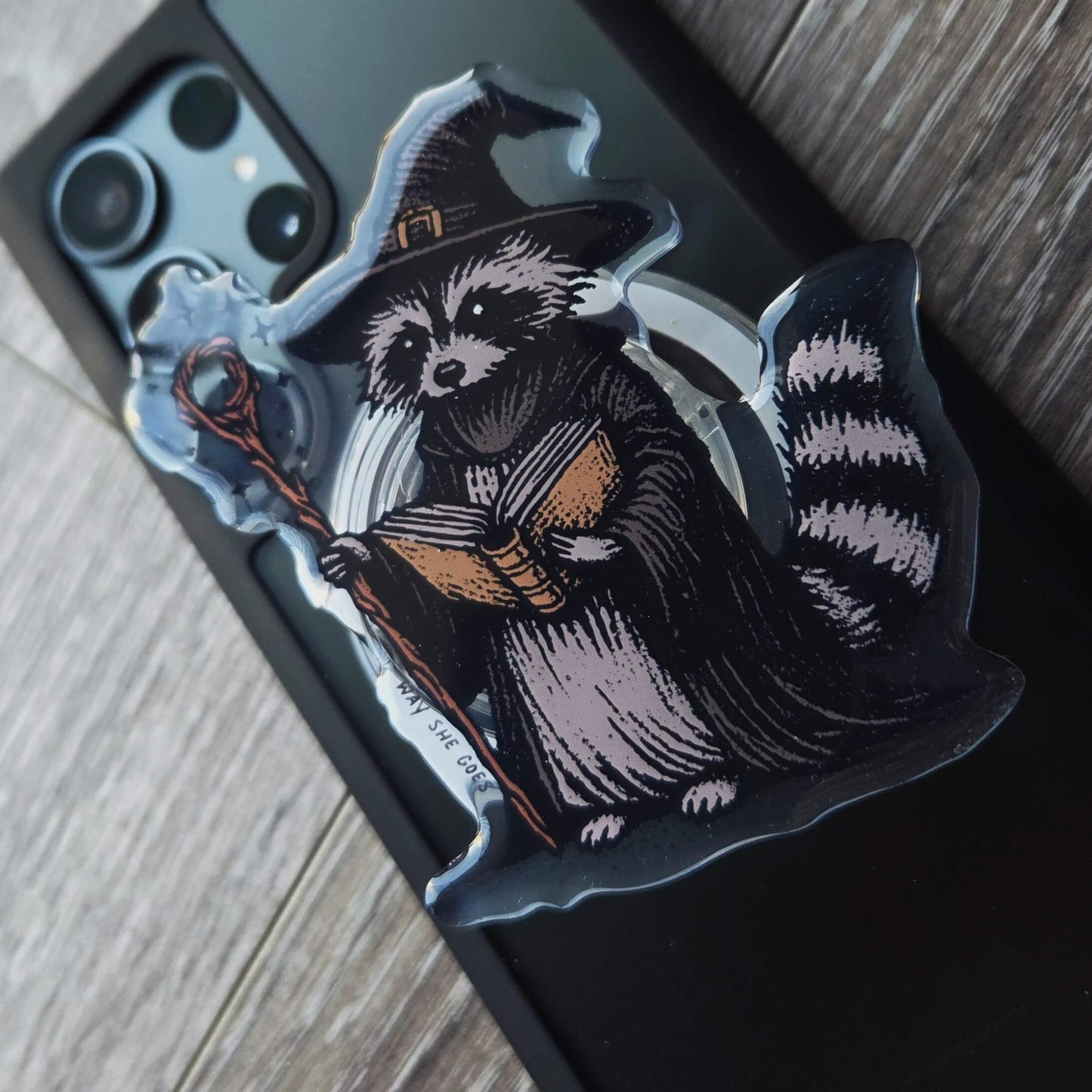 Raccoon Wizard Phone/E-Reader Grip (Mag-Safe)