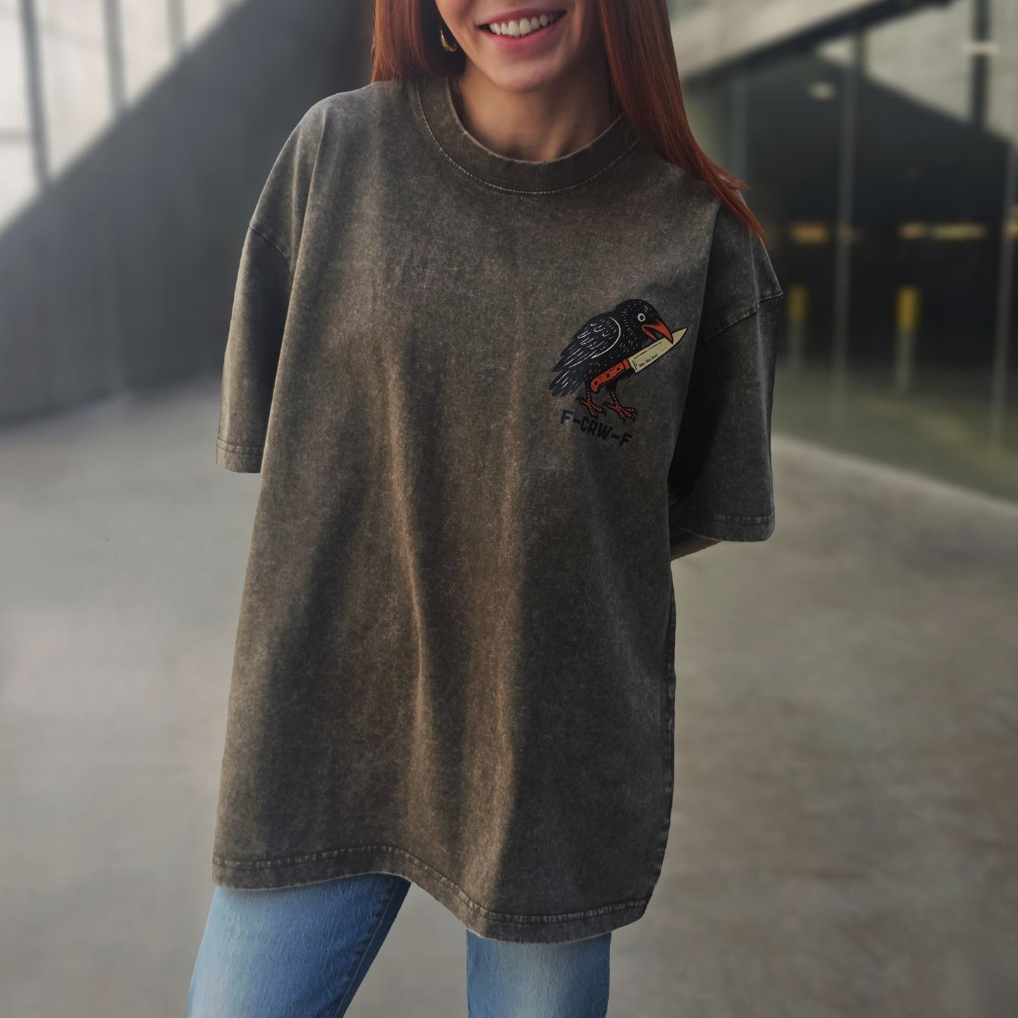 Olive F-Caw-f Vintage Tee
